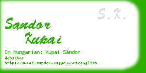 sandor kupai business card